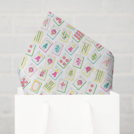 Watercolor Bright Mahjong Tiles Seidenpapier