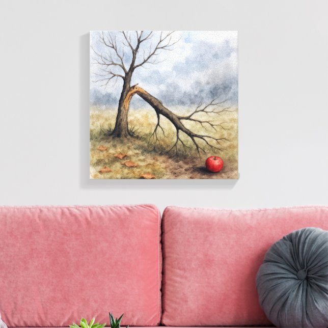Watercolor Broken Apple Tree  Leinwanddruck (Insitu (Wohnzimmer))