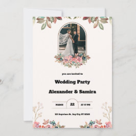 Watercolor Brown Wedding Einladung