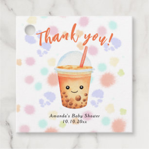 Watercolor Bubble Tea Baby Dusche Vielen Dank Geschenkanhänger