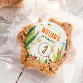 Watercolor Bug Insect Boy Birthday Runder Aufkleber