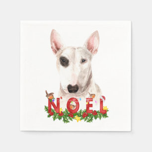 Watercolor Bull Terrier Weihnachten Weihnachten Serviette