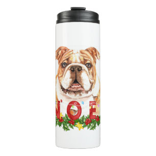 Watercolor Bulldog Weihnachten Weihnachten Thermosbecher