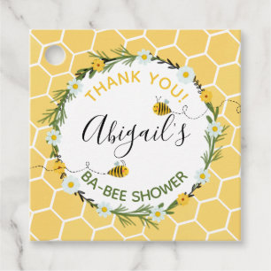Watercolor Bumblebees Honeycomb Ba-Bee Baby Dusche Geschenkanhänger