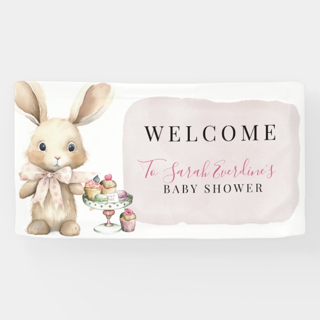 Watercolor Bunny Baby Showbanner Banner (Horizontal)