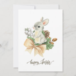 Watercolor Bunny boho Happy Osterfeier Feiertagskarte