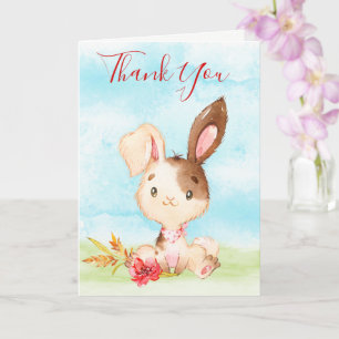 Watercolor Bunny Farm Vielen Dank Karte