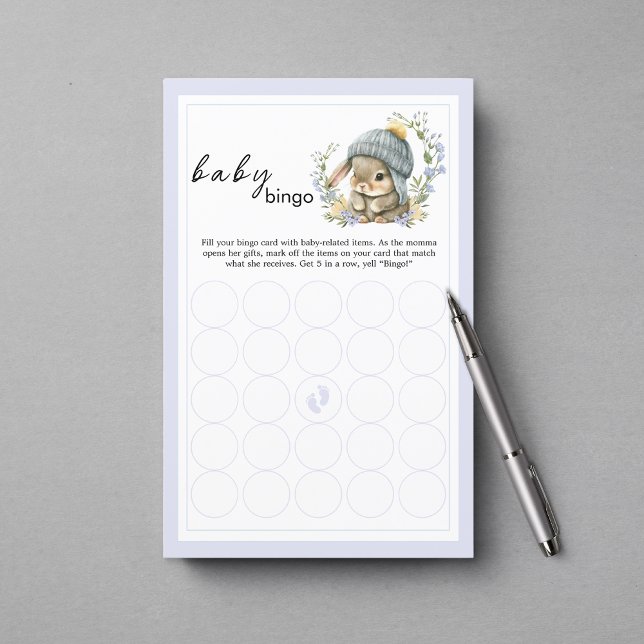 Watercolor Bunny Florals Baby Bingo Party Games (Watercolor Bunny Florals Baby Bingo Party Games)