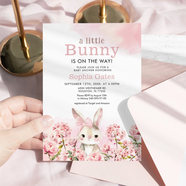 Watercolor Bunny ist auf der Way Baby Dusche Einladung (Von Creator hochgeladen)