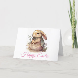 Watercolor Bunny Niedlich Ostercard Dankeskarte