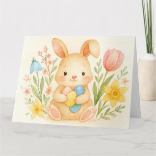 Watercolor Bunny Oster Karte
