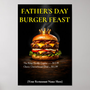 Watercolor Burger King Vatertag Restaurant Poster