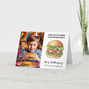 Watercolor Burger Party Geburtstag Danke