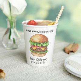 Watercolor Burger Party Geburtstag Pappbecher
