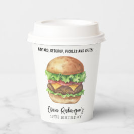 Watercolor Burger Party Geburtstag Pappbecher