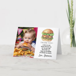 Watercolor Burger Party Geburtstag Vielen Dank Dankeskarte