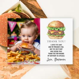 Watercolor Burger Party Geburtstag Vielen Dank Dankeskarte