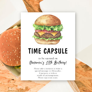 Watercolor Burger Zeitkapsel 1. Geburtstag Poster