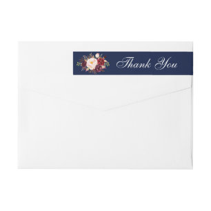 Watercolor Burgundy Blue Floral Wedding Vielen Dan