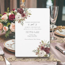 Watercolor Burgundy Floral Wedding Invitation  Einladung