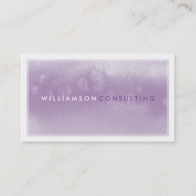 WATERCOLOR BUSINESS CARD :: Moderne trendige lila Visitenkarte (Vorderseite)