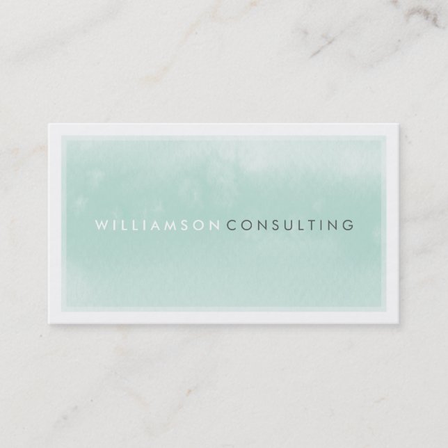 WATERCOLOR BUSINESS CARD :: Moderne Trendminze Visitenkarte (Vorderseite)