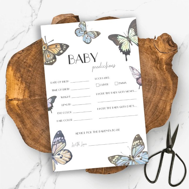 Watercolor Butterfly Baby Shower Predictions Game (Von Creator hochgeladen)