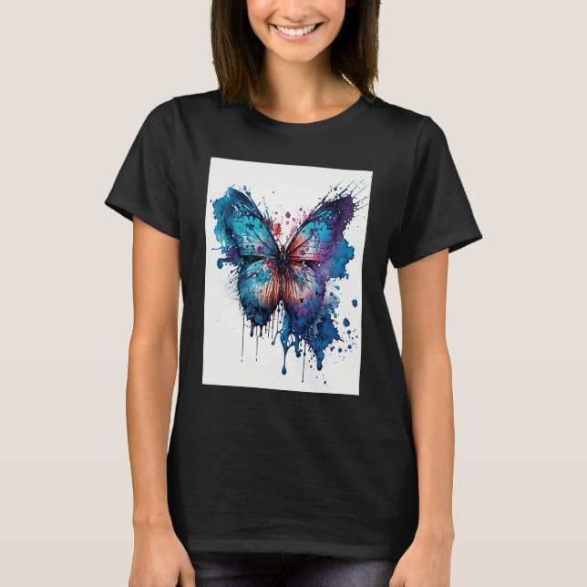 Watercolor Butterfly Beautiful Colorful  2 T-Shirt (Vorderseite)