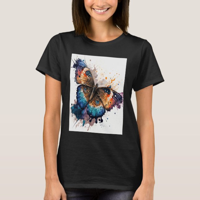 Watercolor Butterfly Beautiful Colorful T-Shirt (Vorderseite)