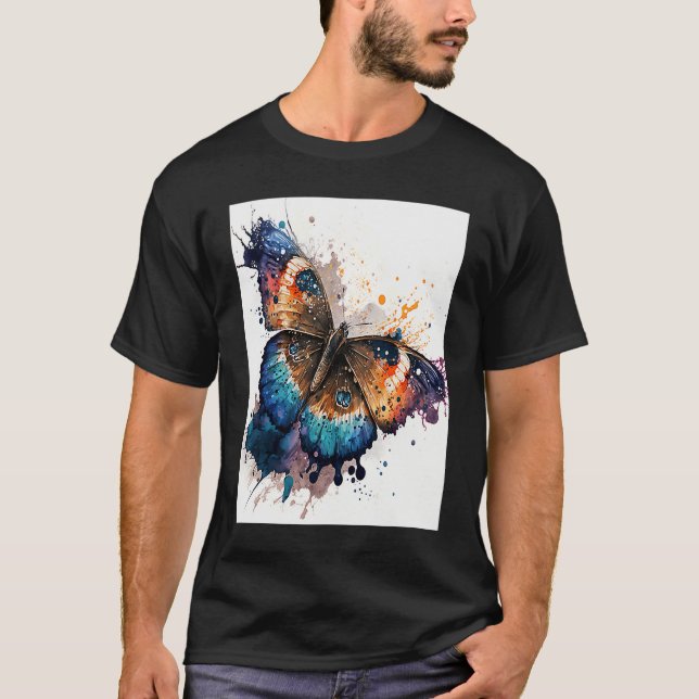 Watercolor Butterfly Beautiful Colorful T-Shirt (Vorderseite)