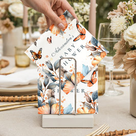 Watercolor Butterfly Bloom Baby Shower Serviette