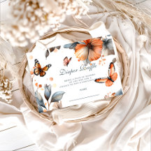 Watercolor Butterfly Bloom Diapper Raffle