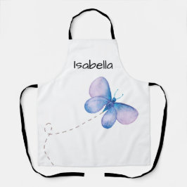Watercolor Butterfly Flight Script Name Art Schürze