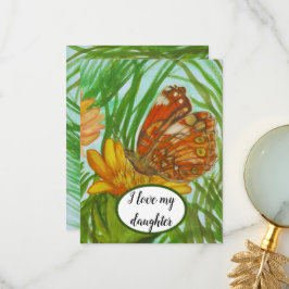 watercolor butterfly flower garden dankeskarte
