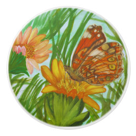 Watercolor Butterfly flower garden Keramikknauf