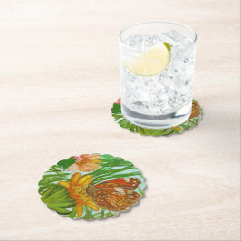 Watercolor Butterfly flower garden Untersetzer