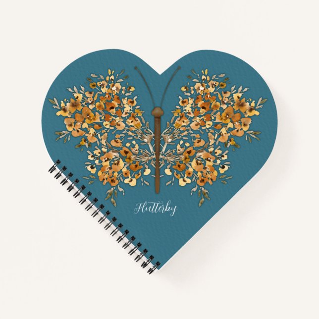 Watercolor Butterfly Heart Reflection Journal  Notizbuch (Vorderseite)
