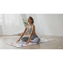 Watercolor Butterfly Meadow & Floral Monogram Yogamatte