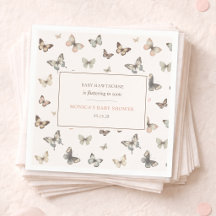 Watercolor Butterfly Minimalist Chic Baby Shower