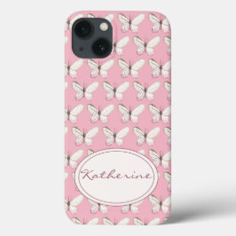 Watercolor Butterfly Pattern | Pink iPhone Case