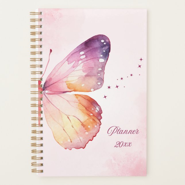 Watercolor Butterfly Planner Planer (Vorderseite)