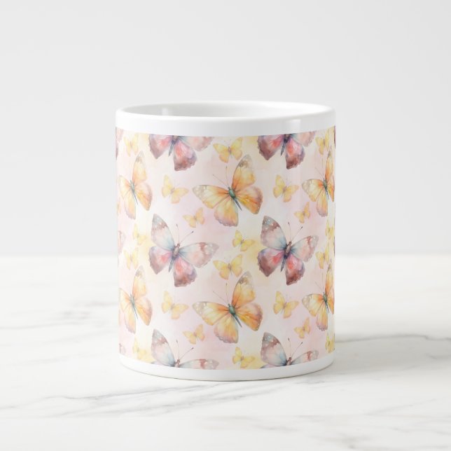Watercolor Butterfly Whimsy Jumbo-Tasse (Vorderseite)