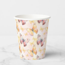 Watercolor Butterfly Whimsy Pappbecher