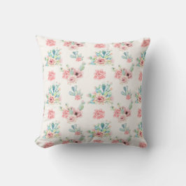 Watercolor Cacti Bloom Cushion 16×16 Kissen