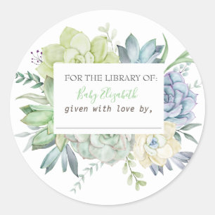 Watercolor Cactus succulents Pregnancy Runder Aufkleber