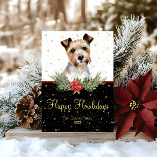Watercolor Cairn Terrier Happy Howlidays Feiertagskarte