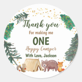 Watercolor Camper 1. Geburtstag Vielen Dank, Ihr S Runder Aufkleber