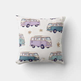 Watercolor camper van design kissen