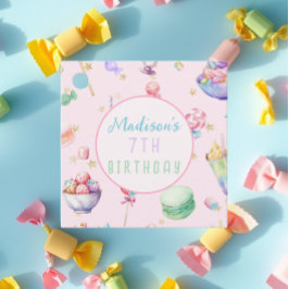 Watercolor Candy Wonderland Pasta Geburtstagsparty Geschenkanhänger