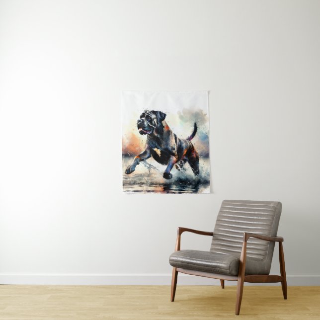 Watercolor Cane Corso dog Wandteppich (Beispiel)